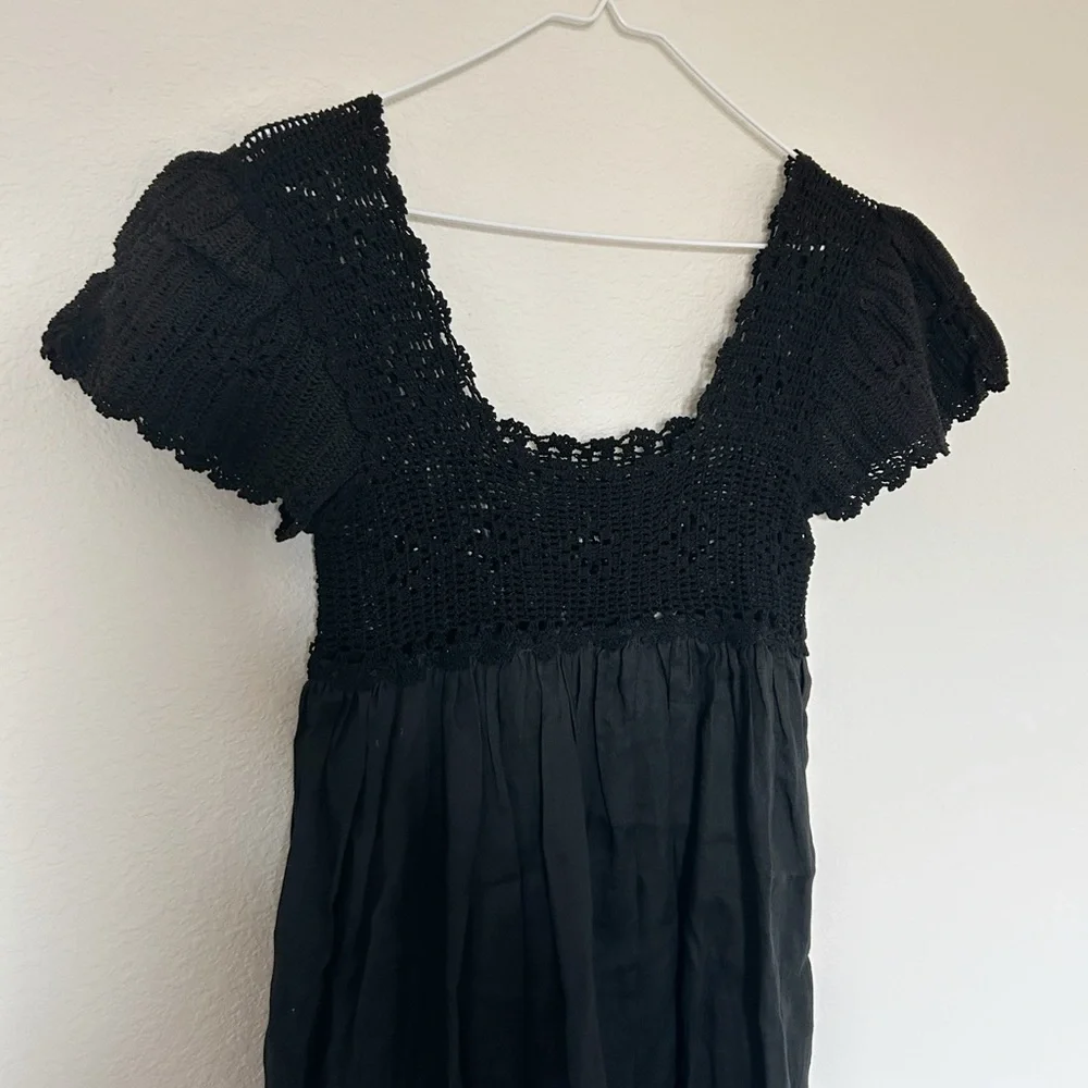 Doen Lucienne Crochet Midi Dress Black - Picture 7 of 11